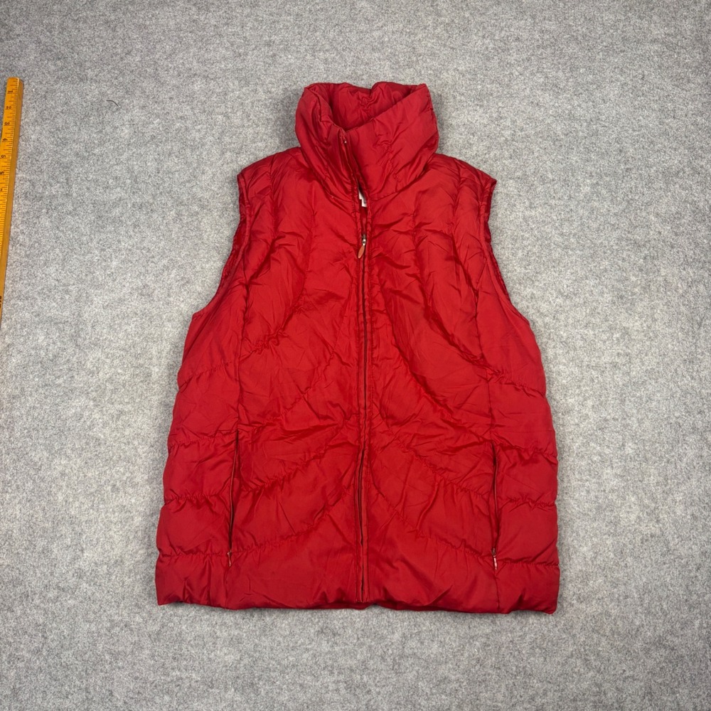 Nine West Separates Red Puffer Vest Women Small Quilted Full Zip Jacket